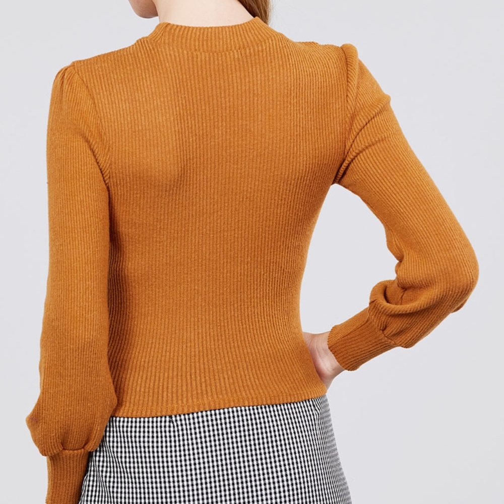 NEW! 🔥Copper Long Sleeve Mock Neck Top - Picture 4 of 4